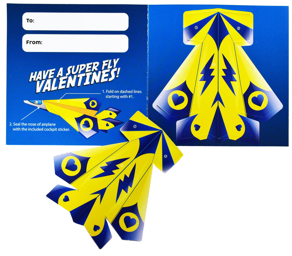 Valentines Day Paper Airplane Cards For Kids - 36 Count - KINREX LLC