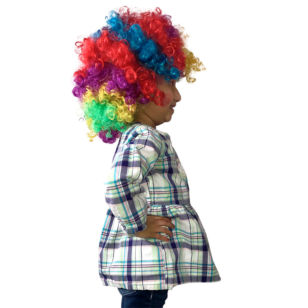 Rainbow Curls Clown Wig