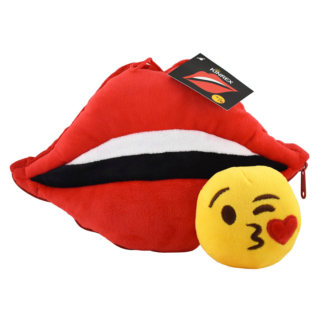 Lips Emoji Pillow With Blow Kiss Emoji Inside - KINREX LLC