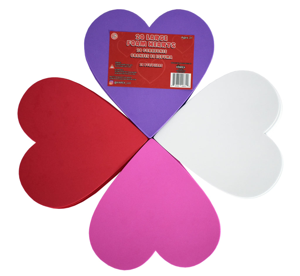 Foam Hearts - Valentine’s Day Party Decorations - Heart Decorations - KINREX LLC