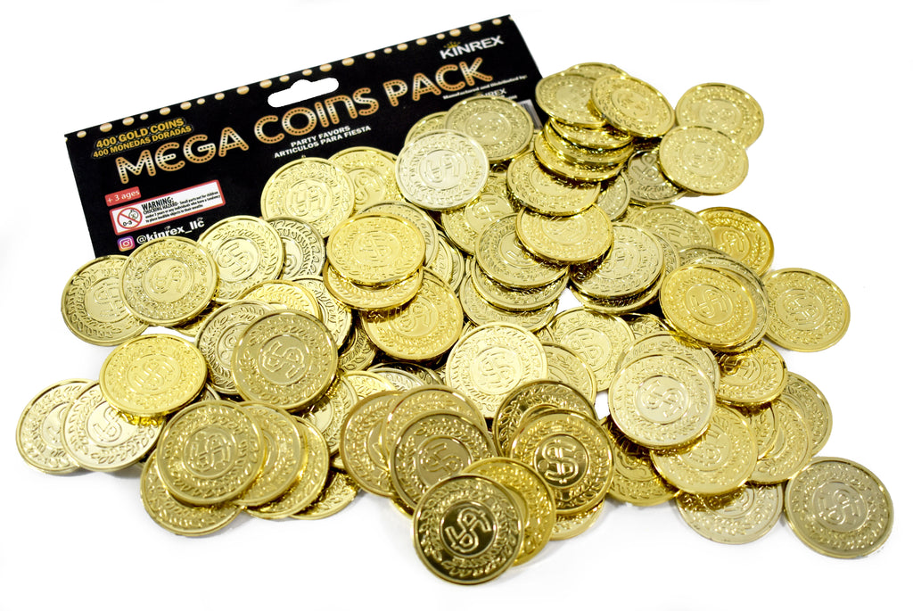 Plastic Gold Coins - 400 Count - KINREX LLC